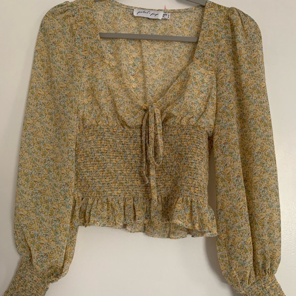 Petal & Pup Yellow Floral Blouse